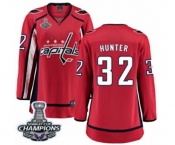 Women Washington Capitals #32 Dale Hunter Fanatics Branded Red Home Breakaway 2018 Stanley Cup Final Champions NHL Jersey