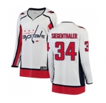 Women Washington Capitals #34 Jonas Siegenthaler Fanatics Branded White Away Breakaway NHL Jersey