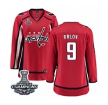Women Washington Capitals #9 Dmitry Orlov Fanatics Branded Red Home Breakaway 2018 Stanley Cup Final Champions NHL Jersey