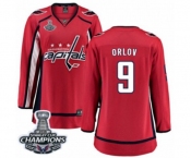 Women Washington Capitals #9 Dmitry Orlov Fanatics Branded Red Home Breakaway 2018 Stanley Cup Final Champions NHL Jersey