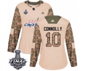 Women's Adidas Washington Capitals #10 Brett Connolly Authentic Camo Veterans Day Practice 2018 Stanley Cup Final NHL Jersey