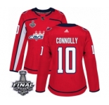 Women's Adidas Washington Capitals #10 Brett Connolly Authentic Red Home 2018 Stanley Cup Final NHL Jersey