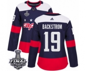 Women's Adidas Washington Capitals #19 Nicklas Backstrom Authentic Navy Blue 2018 Stadium Series 2018 Stanley Cup Final NHL Jersey