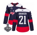 Women's Adidas Washington Capitals #21 Lucas Johansen Authentic Navy Blue 2018 Stadium Series 2018 Stanley Cup Final NHL Jersey