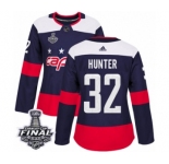 Women's Adidas Washington Capitals #32 Dale Hunter Authentic Navy Blue 2018 Stadium Series 2018 Stanley Cup Final NHL Jersey