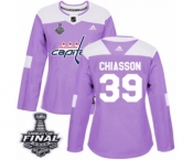 Women's Adidas Washington Capitals #39 Alex Chiasson Authentic Purple Fights Cancer Practice 2018 Stanley Cup Final NHL Jersey