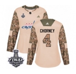Women's Adidas Washington Capitals #4 Taylor Chorney Authentic Camo Veterans Day Practice 2018 Stanley Cup Final NHL Jersey