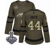 Women's Adidas Washington Capitals #44 Brooks Orpik Authentic Green Salute to Service 2018 Stanley Cup Final NHL Jersey