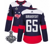 Women's Adidas Washington Capitals #65 Andre Burakovsky Authentic Navy Blue 2018 Stadium Series 2018 Stanley Cup Final NHL Jersey