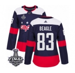 Women's Adidas Washington Capitals #83 Jay Beagle Authentic Navy Blue 2018 Stadium Series 2018 Stanley Cup Final NHL Jersey