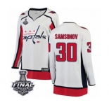 Women's Washington Capitals #30 Ilya Samsonov Fanatics Branded White Away Breakaway 2018 Stanley Cup Final NHL Jersey