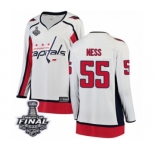 Women's Washington Capitals #55 Aaron Ness Fanatics Branded White Away Breakaway 2018 Stanley Cup Final NHL Jersey