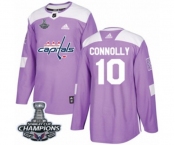 Youth Adidas Washington Capitals #10 Brett Connolly Authentic Purple Fights Cancer Practice 2018 Stanley Cup Final Champions NHL Jersey