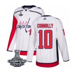 Youth Adidas Washington Capitals #10 Brett Connolly Authentic White Away 2018 Stanley Cup Final Champions NHL Jersey