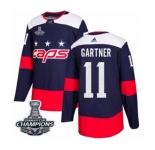 Youth Adidas Washington Capitals #11 Mike Gartner Authentic Navy Blue 2018 Stadium Series 2018 Stanley Cup Final Champions NHL Jersey