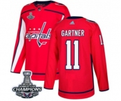 Youth Adidas Washington Capitals #11 Mike Gartner Authentic Red Home 2018 Stanley Cup Final Champions NHL Jersey