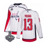 Youth Adidas Washington Capitals #13 Jakub Vrana Authentic White Away 2018 Stanley Cup Final NHL Jersey