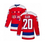Youth Adidas Washington Capitals #20 Lars Eller Premier Red Alternate NHL Jersey
