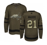 Youth Adidas Washington Capitals #21 Dennis Maruk Authentic Green Salute to Service NHL Jersey
