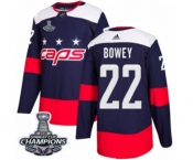 Youth Adidas Washington Capitals #22 Madison Bowey Authentic Navy Blue 2018 Stadium Series 2018 Stanley Cup Final Champions NHL Jersey