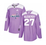 Youth Adidas Washington Capitals #27 Alexander Alexeyev Authentic Purple Fights Cancer Practice NHL Jersey