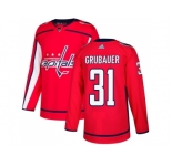 Youth Adidas Washington Capitals #31 Philipp Grubauer Red Home Authentic Stitched NHL Jersey