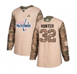 Youth Adidas Washington Capitals #32 Dale Hunter Authentic Camo Veterans Day Practice NHL Jersey