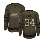 Youth Adidas Washington Capitals #34 Jonas Siegenthaler Authentic Green Salute to Service NHL Jersey