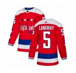 Youth Adidas Washington Capitals #5 Rod Langway Authentic Red Alternate NHL Jersey