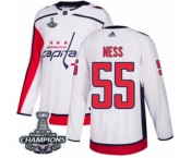 Youth Adidas Washington Capitals #55 Aaron Ness Authentic White Away 2018 Stanley Cup Final Champions NHL Jersey