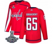 Youth Adidas Washington Capitals #65 Andre Burakovsky Authentic Red Home 2018 Stanley Cup Final Champions NHL Jersey