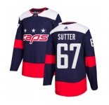Youth Adidas Washington Capitals #67 Riley Sutter Authentic Navy Blue 2018 Stadium Series NHL Jersey