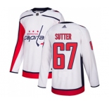 Youth Adidas Washington Capitals #67 Riley Sutter Authentic White Away NHL Jersey