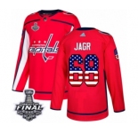Youth Adidas Washington Capitals #68 Jaromir Jagr Authentic Red USA Flag Fashion 2018 Stanley Cup Final NHL Jersey