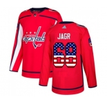 Youth Adidas Washington Capitals #68 Jaromir Jagr Authentic Red USA Flag Fashion NHL Jersey