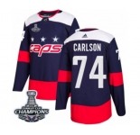 Youth Adidas Washington Capitals #74 John Carlson Authentic Navy Blue 2018 Stadium Series 2018 Stanley Cup Final Champions NHL Jersey