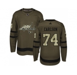 Youth Adidas Washington Capitals #74 John Carlson Green Salute to Service Stitched NHL Jersey