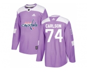 Youth Adidas Washington Capitals #74 John Carlson Purple Authentic Fights Cancer Stitched NHL Jersey