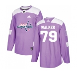 Youth Adidas Washington Capitals #79 Nathan Walker Authentic Purple Fights Cancer Practice NHL Jersey