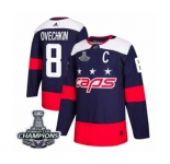 Youth Adidas Washington Capitals #8 Alex Ovechkin Authentic Navy Blue 2018 Stadium Series 2018 Stanley Cup Final Champions NHL Jersey