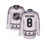 Youth Reebok Washington Capitals #8 Alexander Ovechkin Authentic White Metropolitan Division 2017 All-Star NHL Jersey