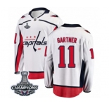 Youth Washington Capitals #11 Mike Gartner Fanatics Branded White Away Breakaway 2018 Stanley Cup Final Champions NHL Jersey