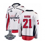 Youth Washington Capitals #21 Dennis Maruk Fanatics Branded White Away Breakaway 2018 Stanley Cup Final Champions NHL Jersey