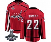 Youth Washington Capitals #22 Madison Bowey Fanatics Branded Red Home Breakaway 2018 Stanley Cup Final Champions NHL Jersey