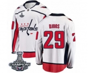 Youth Washington Capitals #29 Christian Djoos Fanatics Branded White Away Breakaway 2018 Stanley Cup Final Champions NHL Jersey
