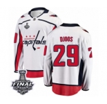 Youth Washington Capitals #29 Christian Djoos Fanatics Branded White Away Breakaway 2018 Stanley Cup Final NHL Jersey