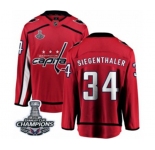 Youth Washington Capitals #34 Jonas Siegenthaler Fanatics Branded Red Home Breakaway 2018 Stanley Cup Final Champions NHL Jersey