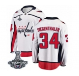 Youth Washington Capitals #34 Jonas Siegenthaler Fanatics Branded White Away Breakaway 2018 Stanley Cup Final Champions NHL Jersey