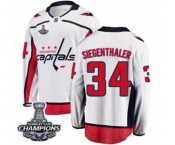 Youth Washington Capitals #34 Jonas Siegenthaler Fanatics Branded White Away Breakaway 2018 Stanley Cup Final Champions NHL Jersey