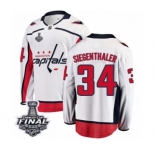 Youth Washington Capitals #34 Jonas Siegenthaler Fanatics Branded White Away Breakaway 2018 Stanley Cup Final NHL Jersey